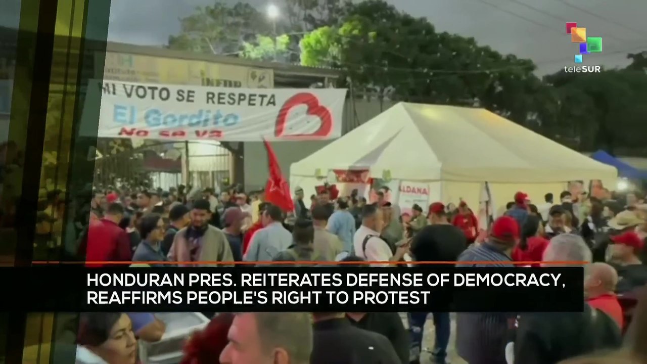 FTS 12:30 16-12: Honduran pres. reiterates defense of democracy, reaffirms people´s right to protest