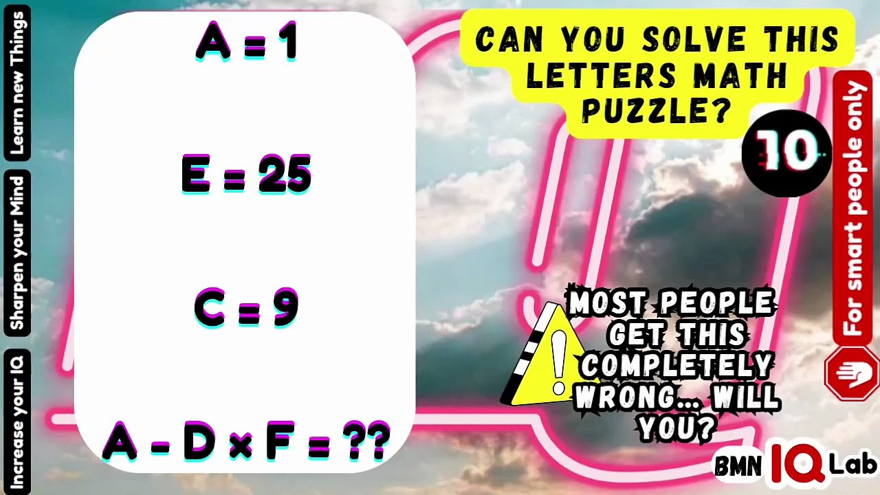 Can You Solve This Letters Math Puzzle? 📓
