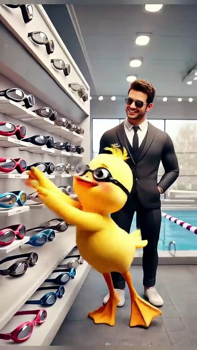 Un moment de pur bonheur : un canard joueur et sa maîtresse à la piscine