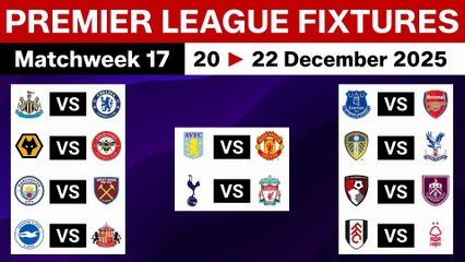 Premier League Fixtures [MD 17] EPL Table - Premier League Schedule