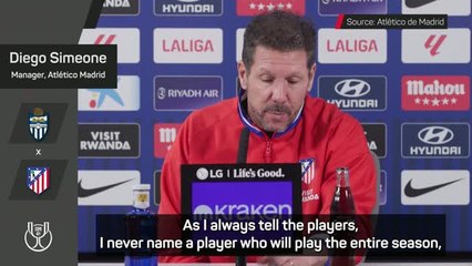 Simeone wary of making wholesale changes in Copa del Rey clash