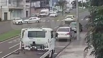 Câmera flagra por outro ângulo acidente no Centro de Cascavel