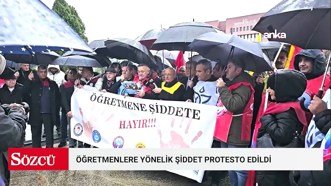 Samsun’da öğretmenlere yönelik şiddet, 6 sendika tarafından protesto edildi