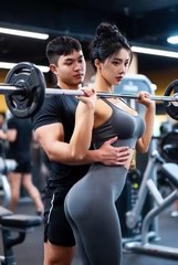 부끄러워하는 헬스미녀 #헬스장 #GYM #미녀 #AI #健身房