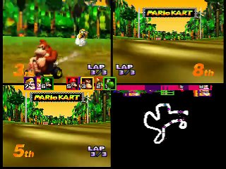 Mario Kart 64 (3-4 players Grand Prix) online multiplayer - n64