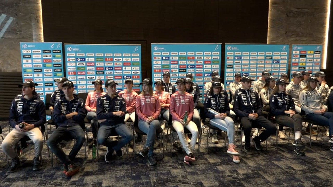Novinarska konferenca slovenske reprezentance, ki bo nastopila na svetovnem prvenstvu v Planici
