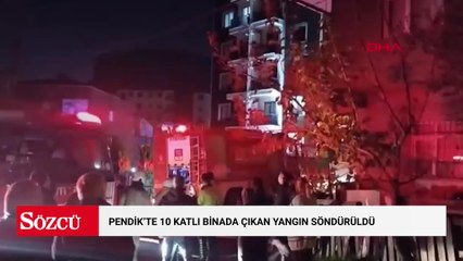 Pendik’te 10 katlı binada çıkan yangın söndürüldü