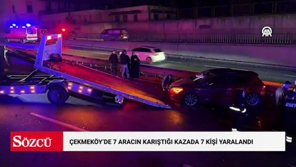Çekmeköy'de 7 aracın karıştığı kazada 7 kişi yaralandı