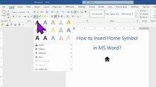 How to Insert Home Symbol in MS Word