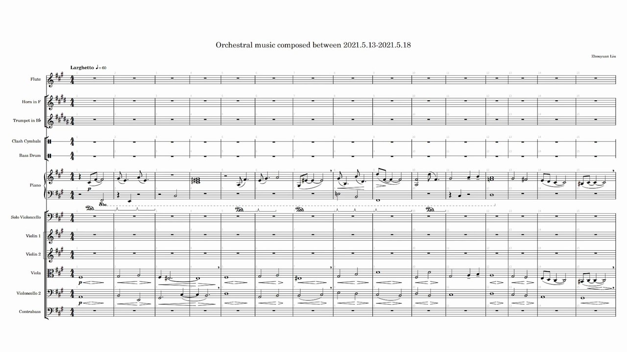 Orchestral music composed between 2021.5.13-2021.5.18 (Horizontal complete score)