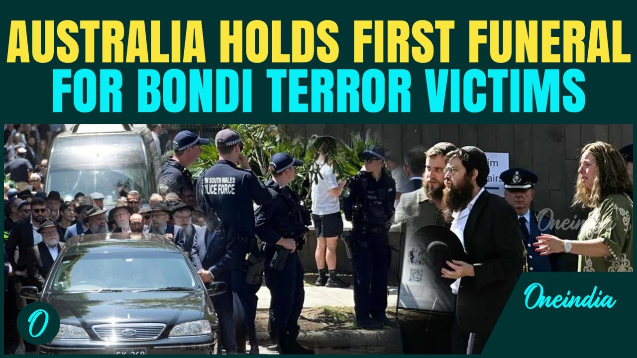 Bondi Beach Funeral VIDEO: Australia Holds Funeral for Bondi Attack Victims |Coffins Enter Synagogue
