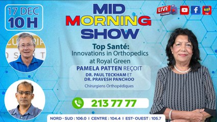MID MORNING SHOW [ Top santé ] Pamela Patten receives Dr. Paul Teckham and Dr. Pravesh Panchoo.