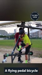 Student builds a flying pedal bicycle