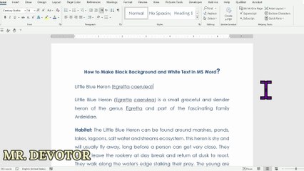 How to Make Black Background and White Text in MS Word