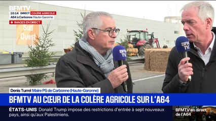 Mobilisation agricole: "C'est un mouvement juste, responsable et sérieux", affirme Denis Turrel (maire PS de Carbonne en Haute-Garonne)