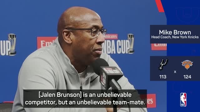 Brown praises 'unbelievable' NBA Cup MVP Brunson