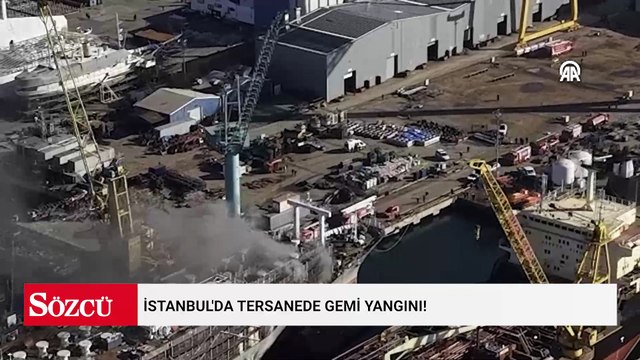 Tuzla'da tersanede gemide yangın