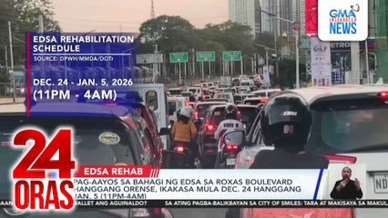 Pag-aayos sa bahagi ng EDSA sa Roxas Boulevard hanggang Orense, ikakasa mula Dec. 24 hanggang Jan. 5 (11PM-4AM) | 24 Oras