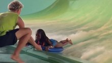 Young girl’s surf machine adventure ends in a hilarious wipeout