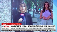 Chuvas em São Paulo deixaram sete mortos