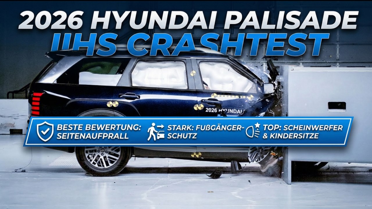 IIHS Crashtest: So schlägt sich der Hyundai Palisade 2026 bei Unfällen