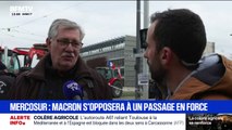Des agriculteurs rassemblés devant le Parlement européen pour protester contre le traité du Mercosur