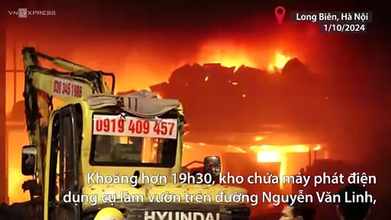 Hai kho chứa máy phát điện bốc cháy