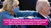 Jill Biden Dresses As A Flight Attendant To Play Hilarious April Fools Prank On Air Force