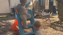 Gravity takes over as 2 cousins prove falling can be a surprisingly fun hobby