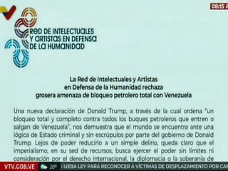 La Red de Intelectuales y Artistas rechaza los recientes bloqueos por parte de EE. UU.
