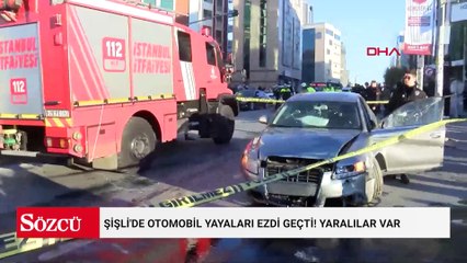 Şişli'de otomobil yayaları ezdi geçti! Yaralılar var