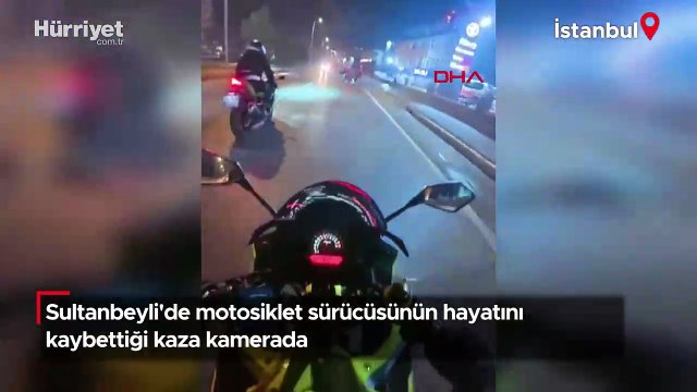 Sultanbeyli'de motosiklet sürücüsünün hayatını kaybettiği kaza kamerada!