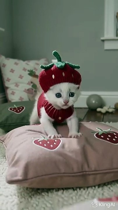 Cutest Strawberry Kitty Bounce 🍓