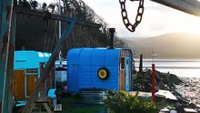 Community sauna returns to Aberdyfi boatyard offering breathtaking estuary scenes