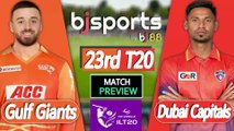 ILT20 2025-26 | Dubai Capitals vs Gulf Giants 23rd T20 Match Preview |