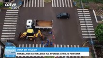 Obra é realizada em galeria pluvial para resolver problemas de drenagem em Toledo