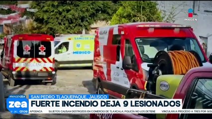 Fuerte incendio deja a nueve personas lesionadas en Tlaquepaque, Jalisco