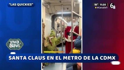 El Grinch y Santa Claus sorprenden en el metro de la CDMX