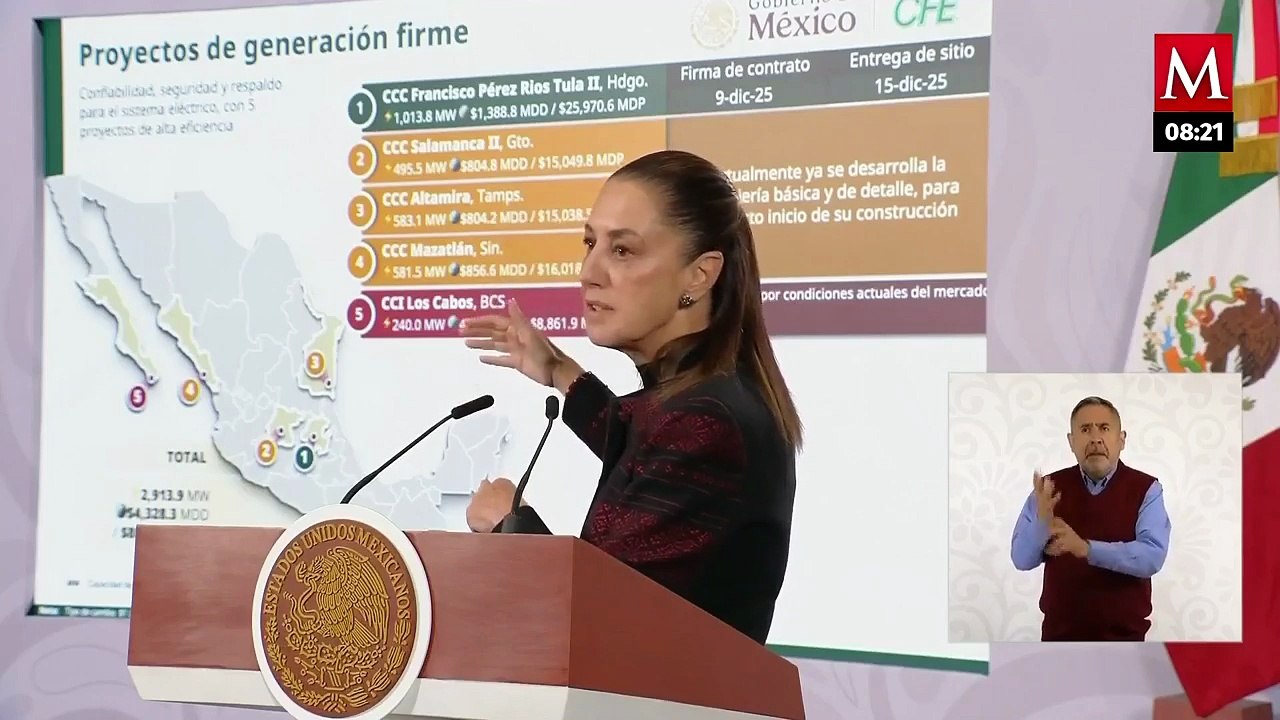 Sheinbaum presenta plan de expansión para la CFE; fortalecerá soberanía energética