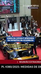 Venda da Copasa é aprovada em definitivo na Assembleia