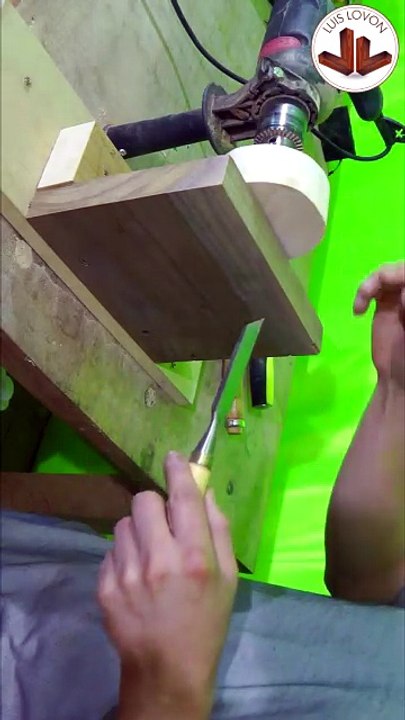 TORNO CASERO HECHO CON TALADRO FIJO MUY FACIL DE HACER POR UNO MISMO - Luis Lovon