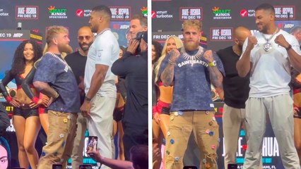 Jake Paul vs Anthony Joshua tienen su último cara a cara; el influencer se burla del rival