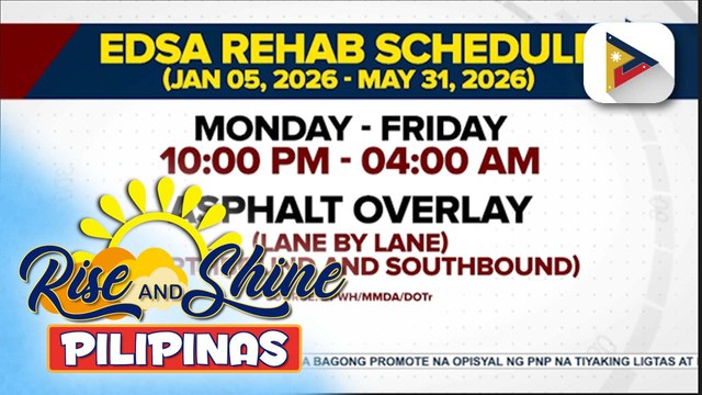 Bagong plano sa rehabilitasyon ng EDSA, inilatag ng DPWH; Naturang proyekto, tatagal na lamang ng 8 months | ulat ni Gab Villegas