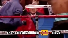Floyd Mayweather's knees BUCKLE after Mosley's HAYMAKER!