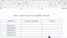 How to Insert Search Symbol () in MS Word