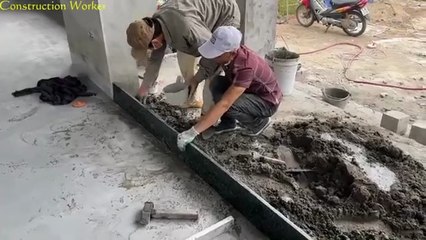 Amazing Techniques Construction Install Granite Very Big on Porch Step(360P)
