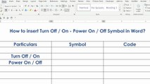 How to insert Turn Off / On - Power On / Off Symbol in Word?