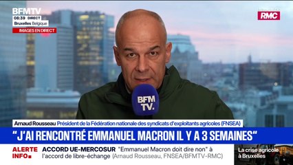 Arnaud Rousseau, président de la FNSEA, assure "avoir rendez-vous" avec Sébastien Lecornu, ce 19 décembre "à Matignon"