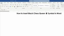 How to Insert Black Chess Queen ♛ Symbol in Word