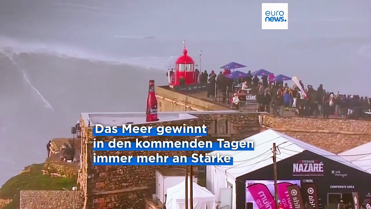 20-meter-wellen: "big waves" in nazaré in portugal an diesem wochenende